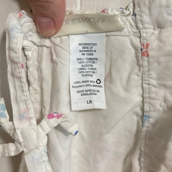 TOUGHSKINS Youth Girls Lrg White Floral Ruffled Tie Strap Tank Top Summer Play - Picture 3 of 4